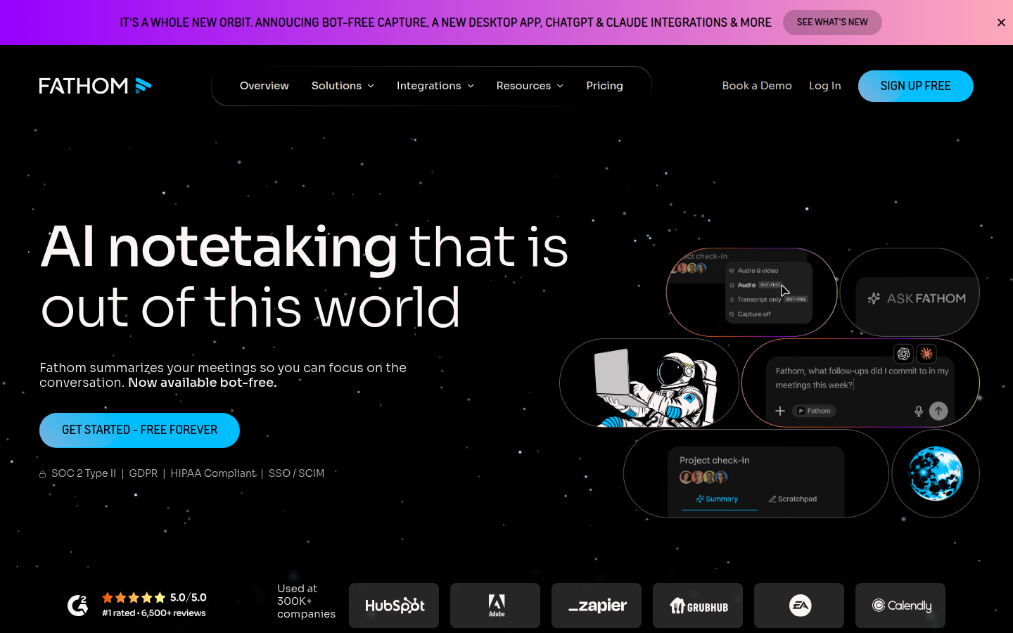 Fathom homepage screenshot