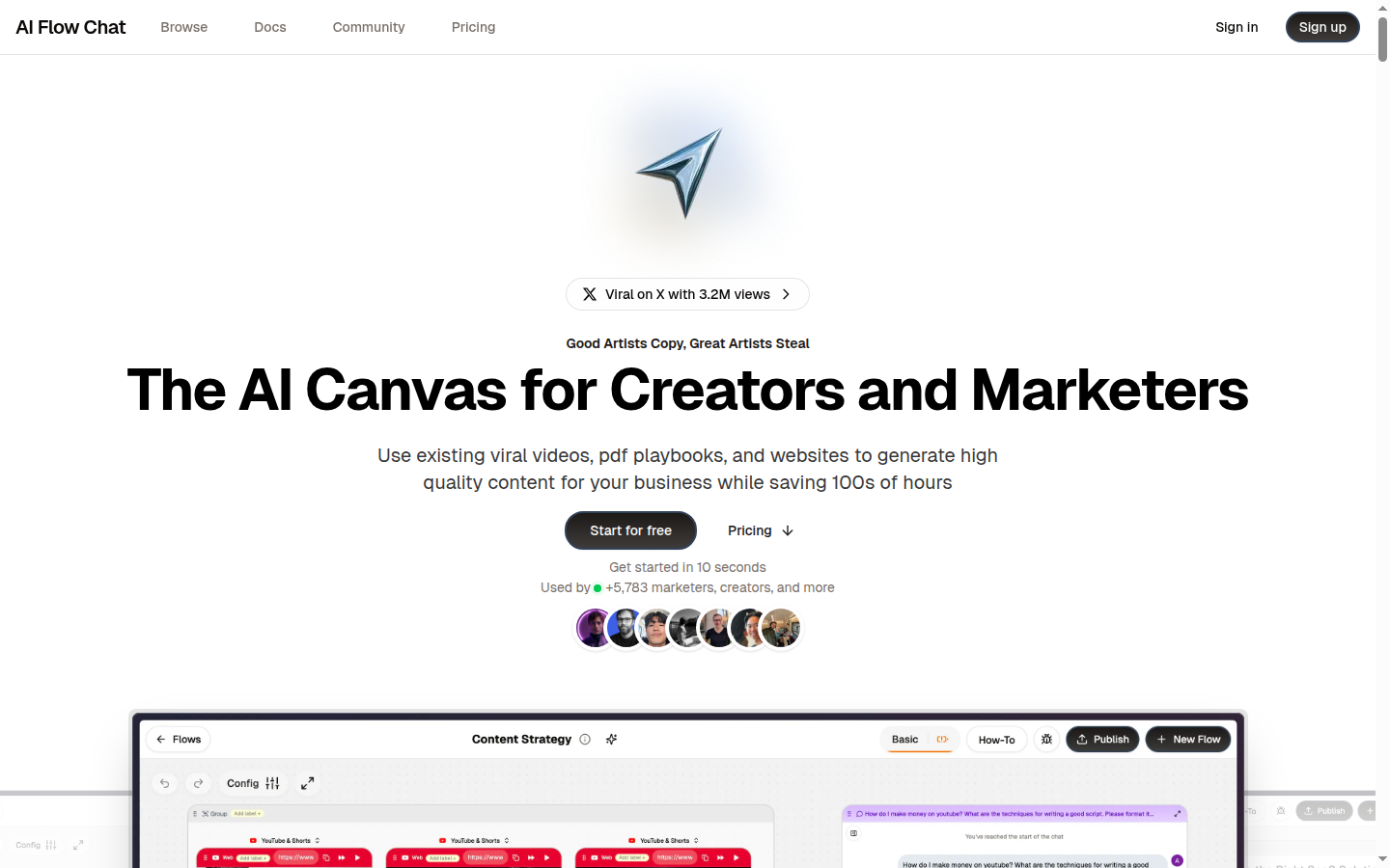 AIFlowChat homepage screenshot