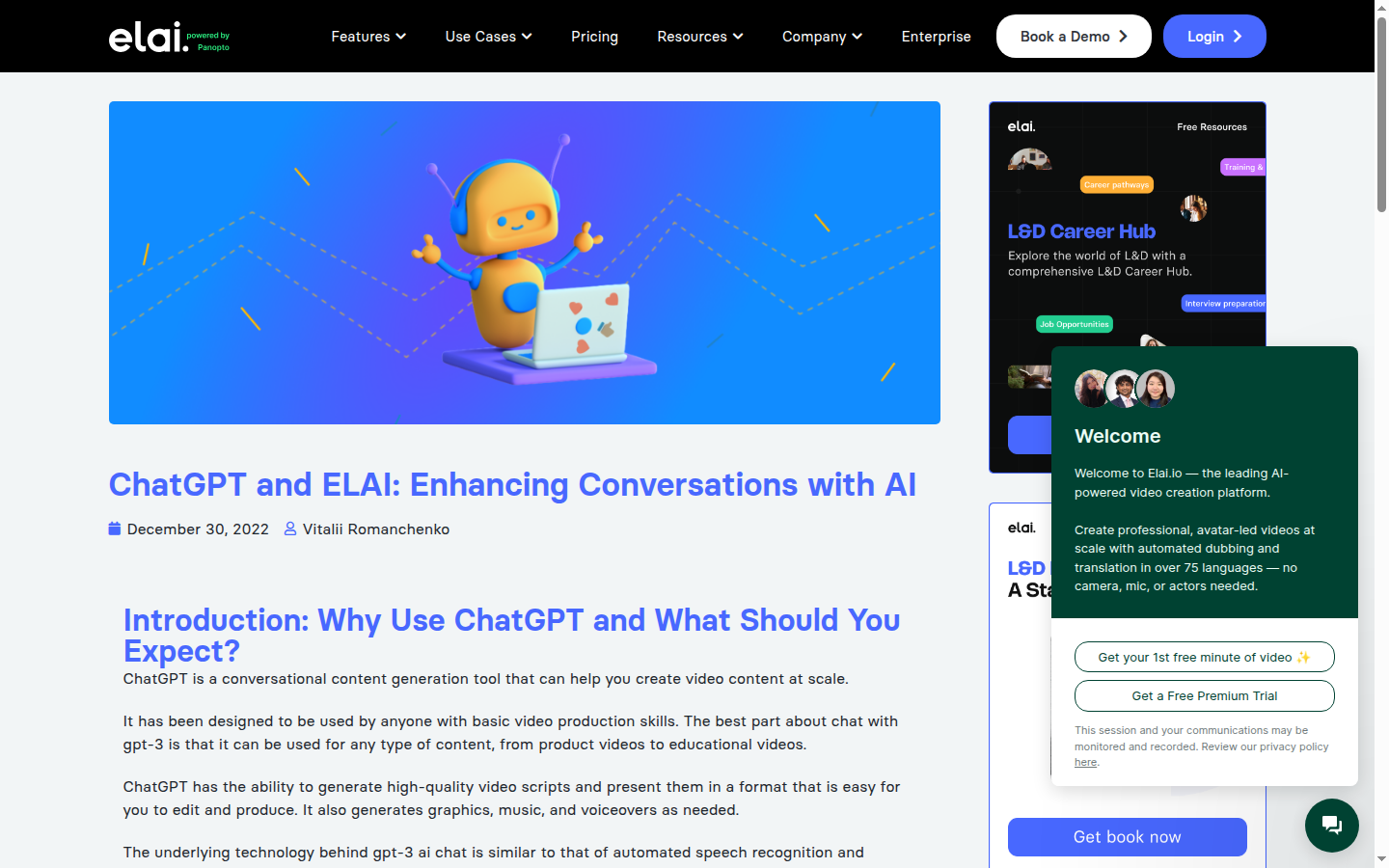 Elai AI avatar library with multiple digital presenter options