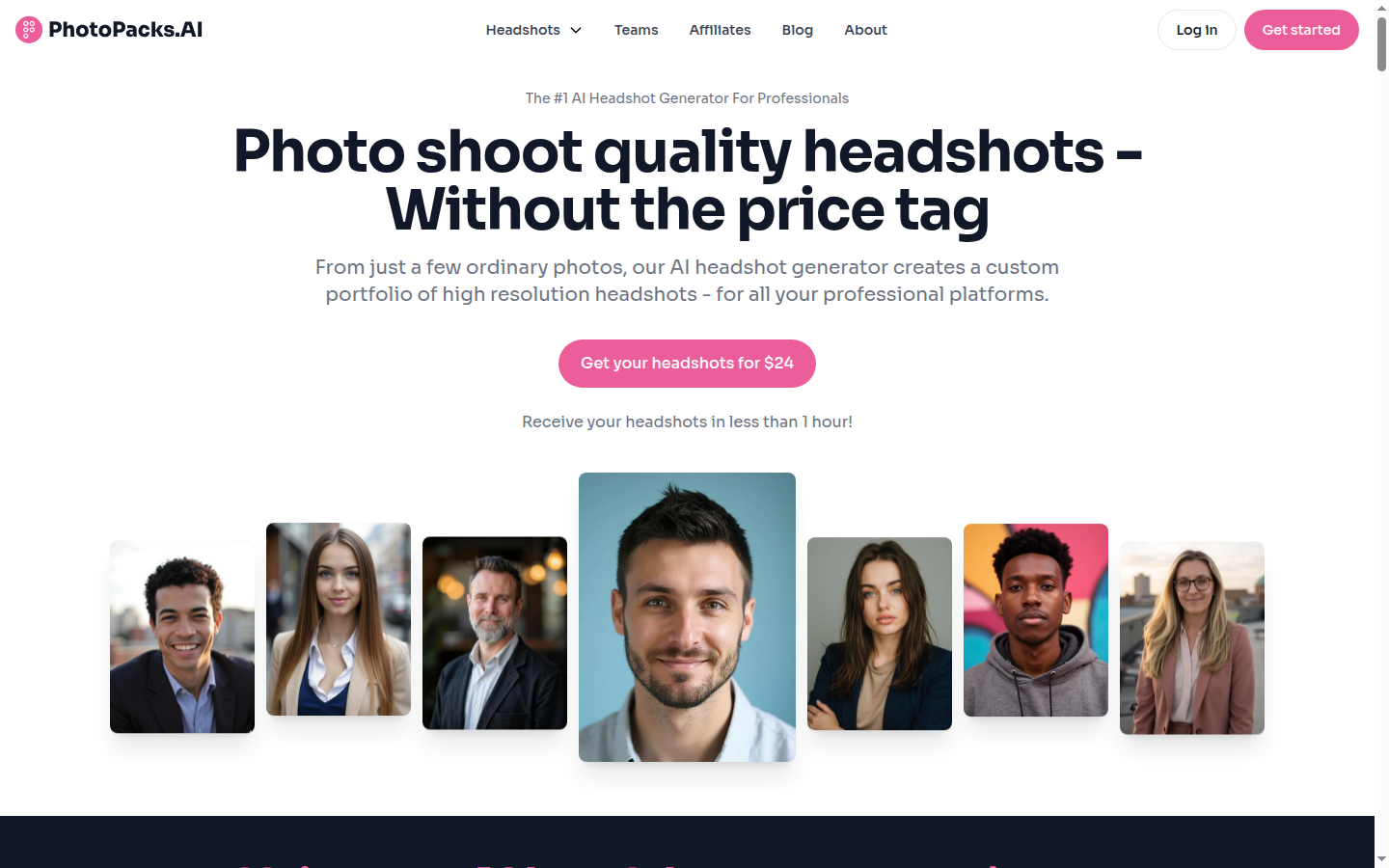 PhotoPacks.AI homepage screenshot