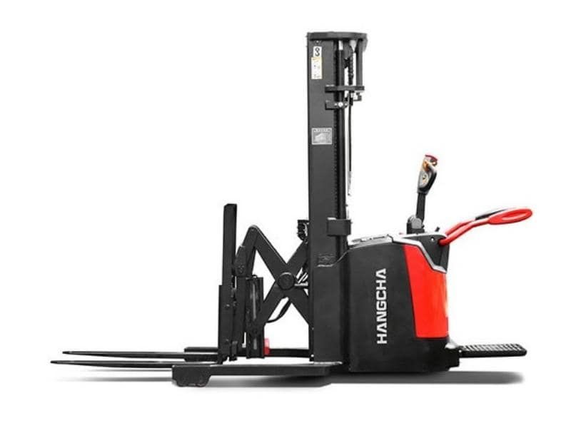 A Series stand-on stacker with reach fork, 1.2 to 1.6t