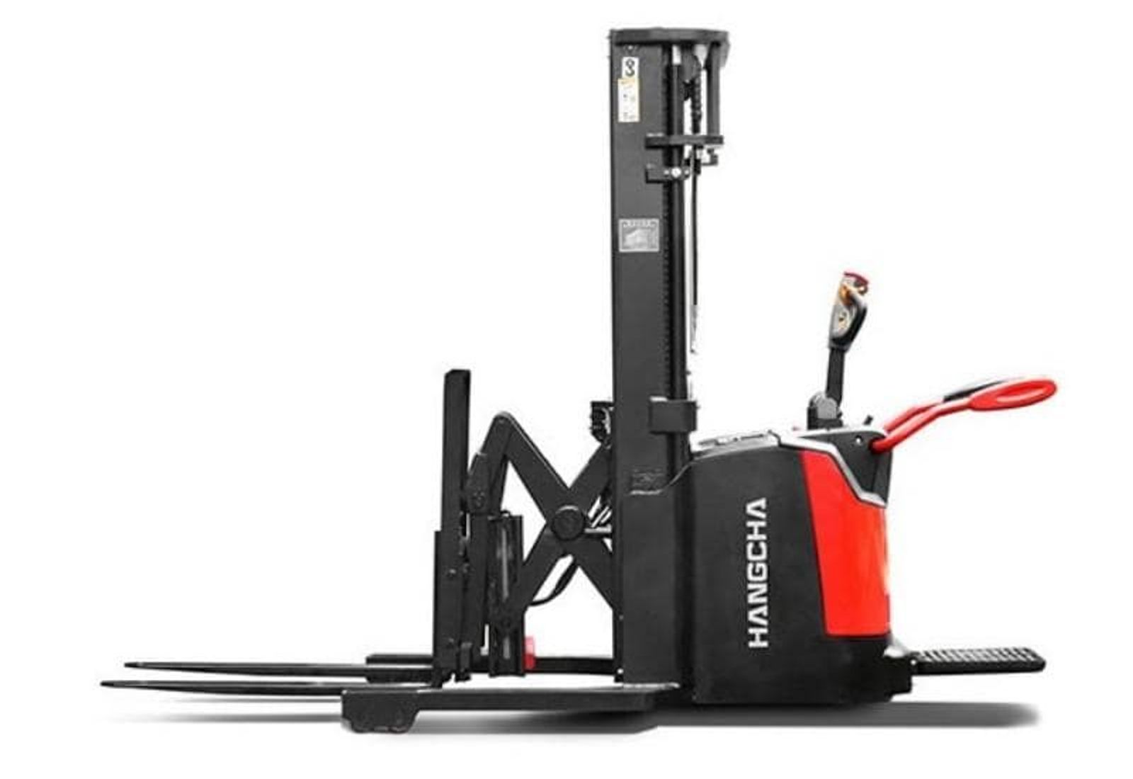 A Series stand-on stacker with reach fork, 1.2 to 1.6t