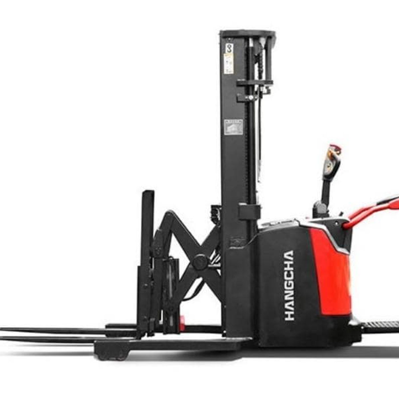 A Series stand-on stacker with reach fork, 1.2 to 1.6t