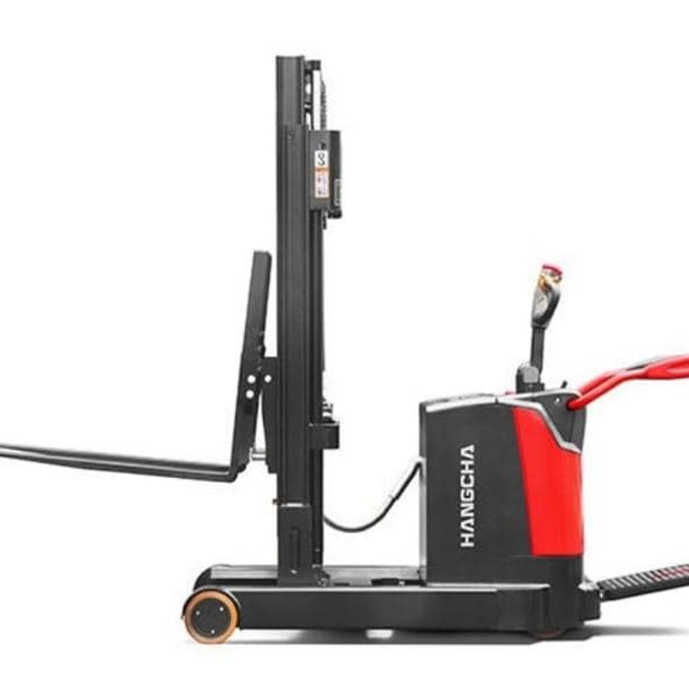 A Series stand-on stacker with mast move, 1.2 to 2.0t