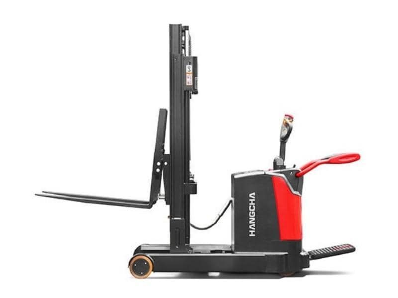 A Series stand-on stacker with mast move, 1.2 to 2.0t