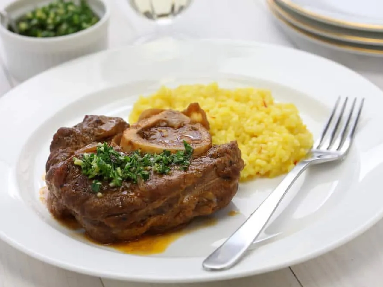 risotto alla milanese com ossobuco