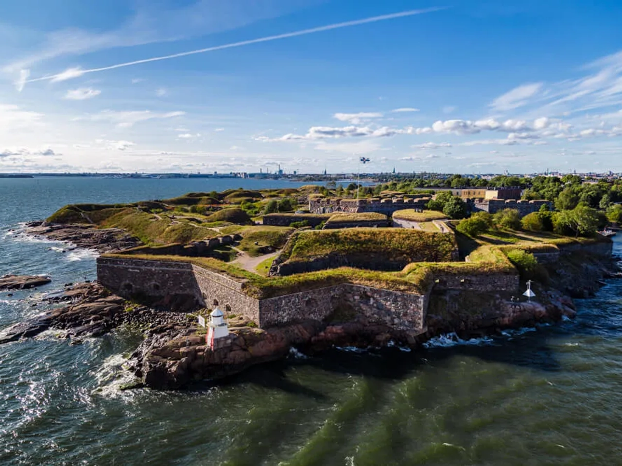 vista aerea da fortaleza e do mar