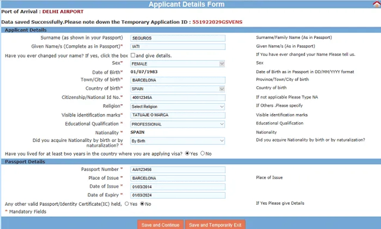 visado online india