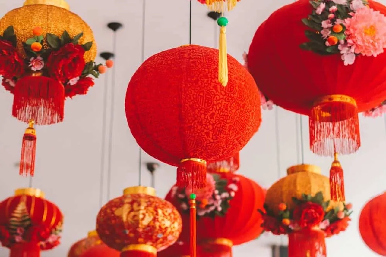 adornos rojos en Shanghái