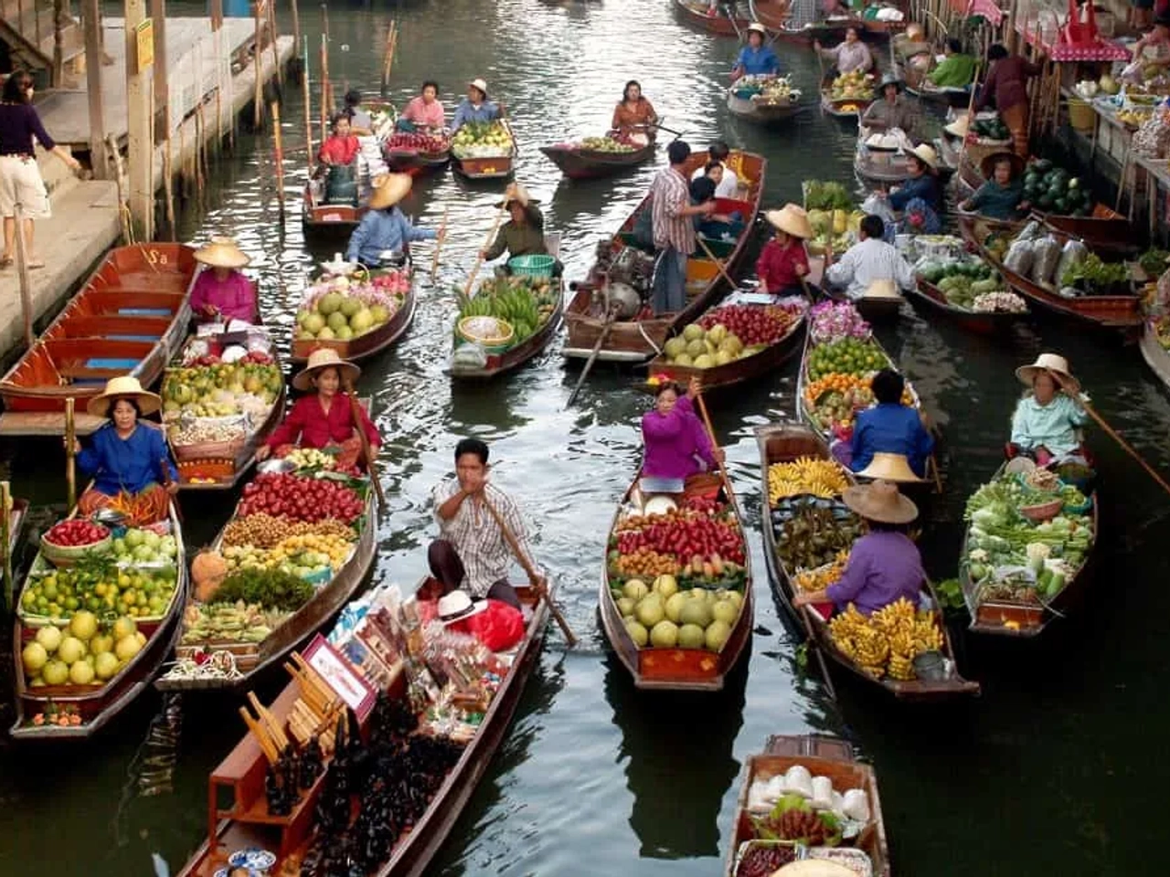 mercado flotante de Bangkok