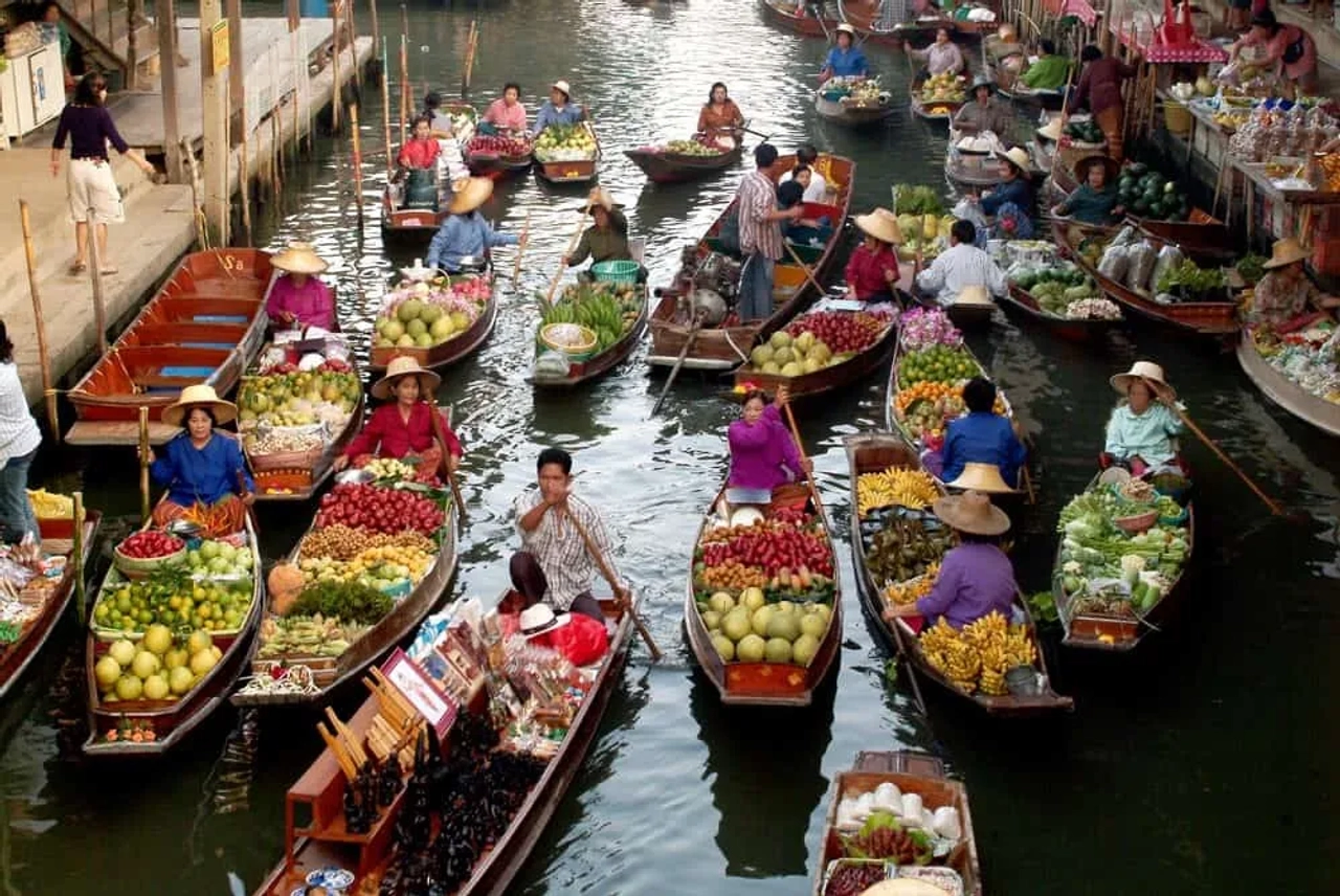 mercado flotante de Bangkok