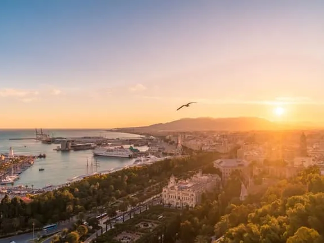sunset visto do Castelo de Gibralfaro em Málaga