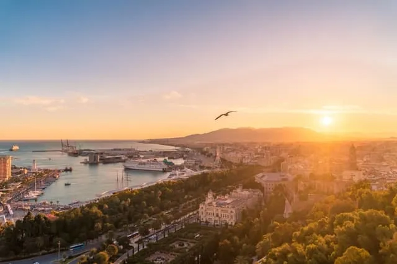 sunset visto do Castelo de Gibralfaro em Málaga