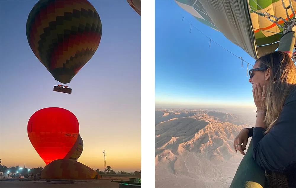 vuelo al amanecer en globo sobre Lúxor