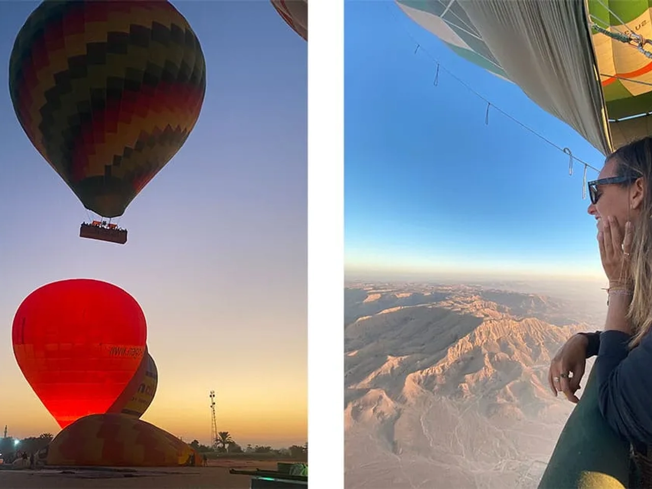 vuelo al amanecer en globo sobre Lúxor