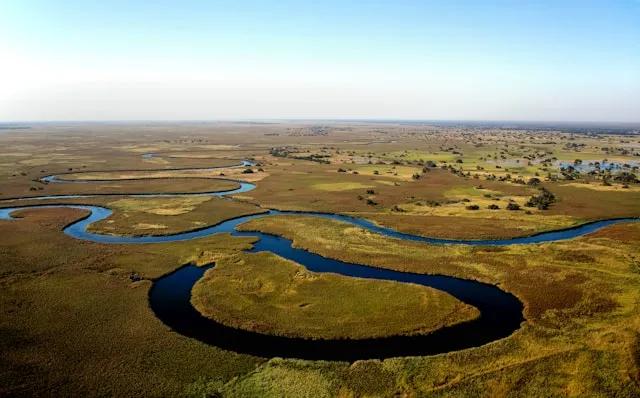 vista de cima de Shakawe, Botswana