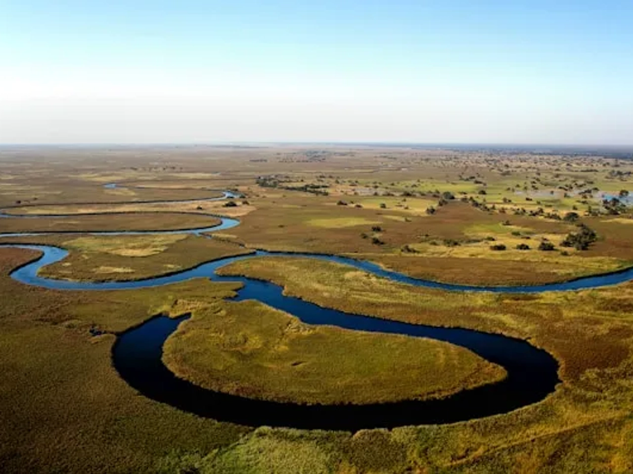 vista de cima de Shakawe, Botswana