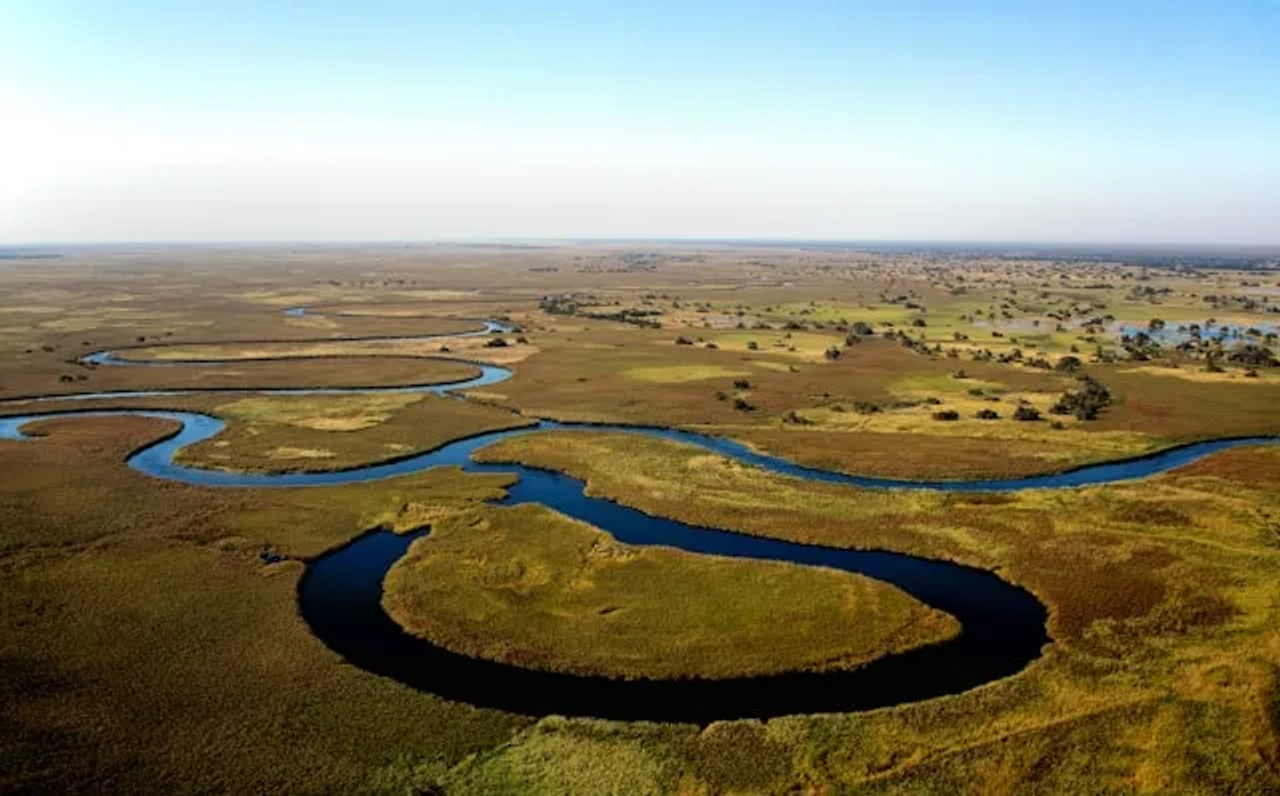 vista de cima de Shakawe, Botswana