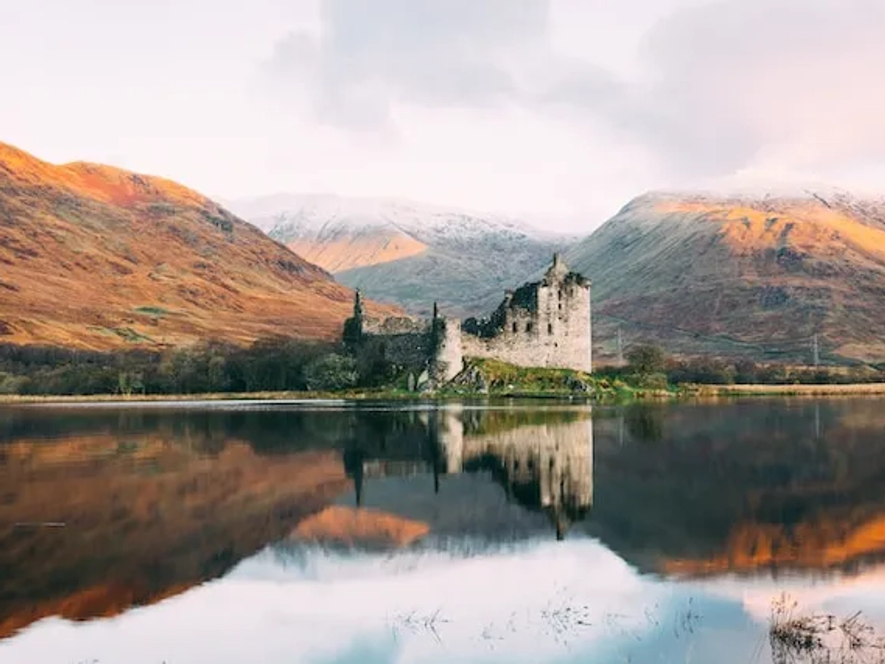 house in the middle of a river in scotland, united kingdom