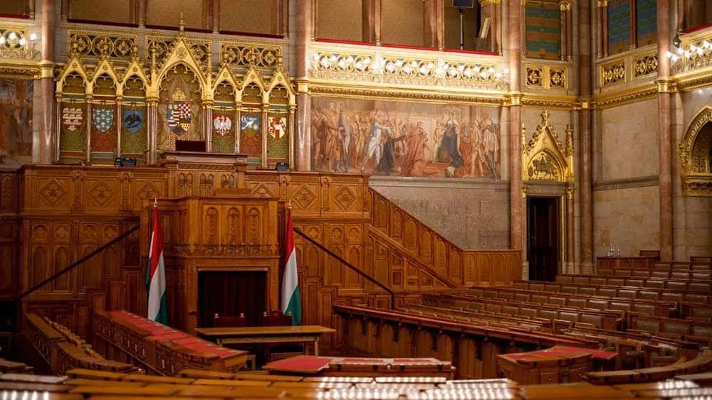 interior del Parlamento de Budapest