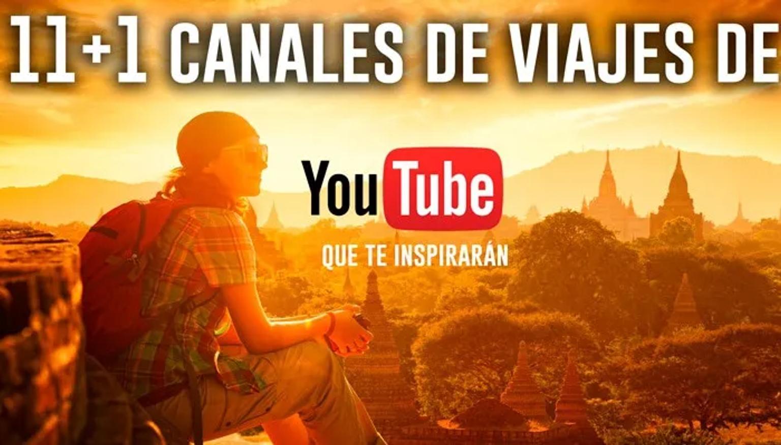 Persona contemplando un paisaje al atardecer, con el logo de YouTube destacado.