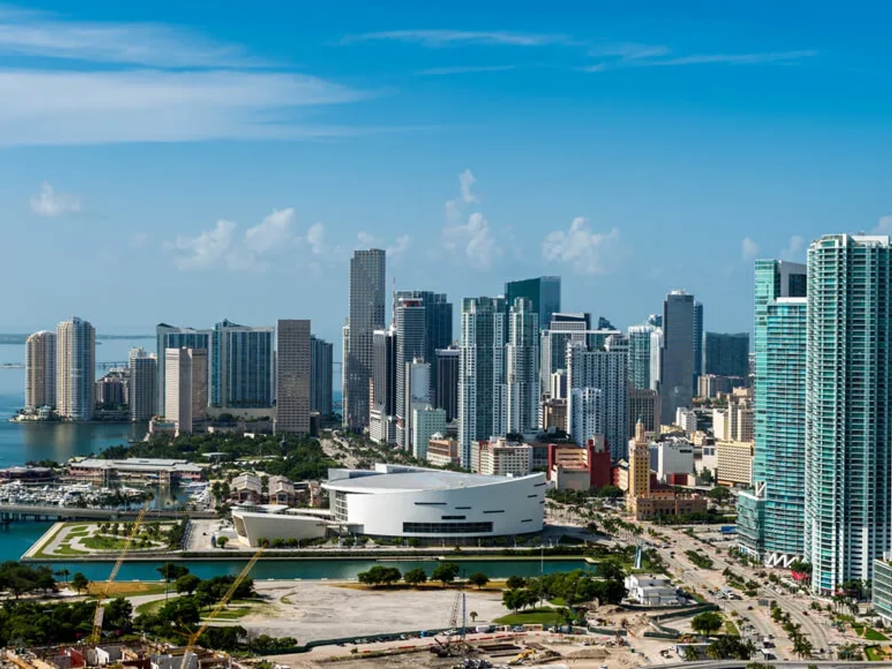 vista panoramica de downtown miami