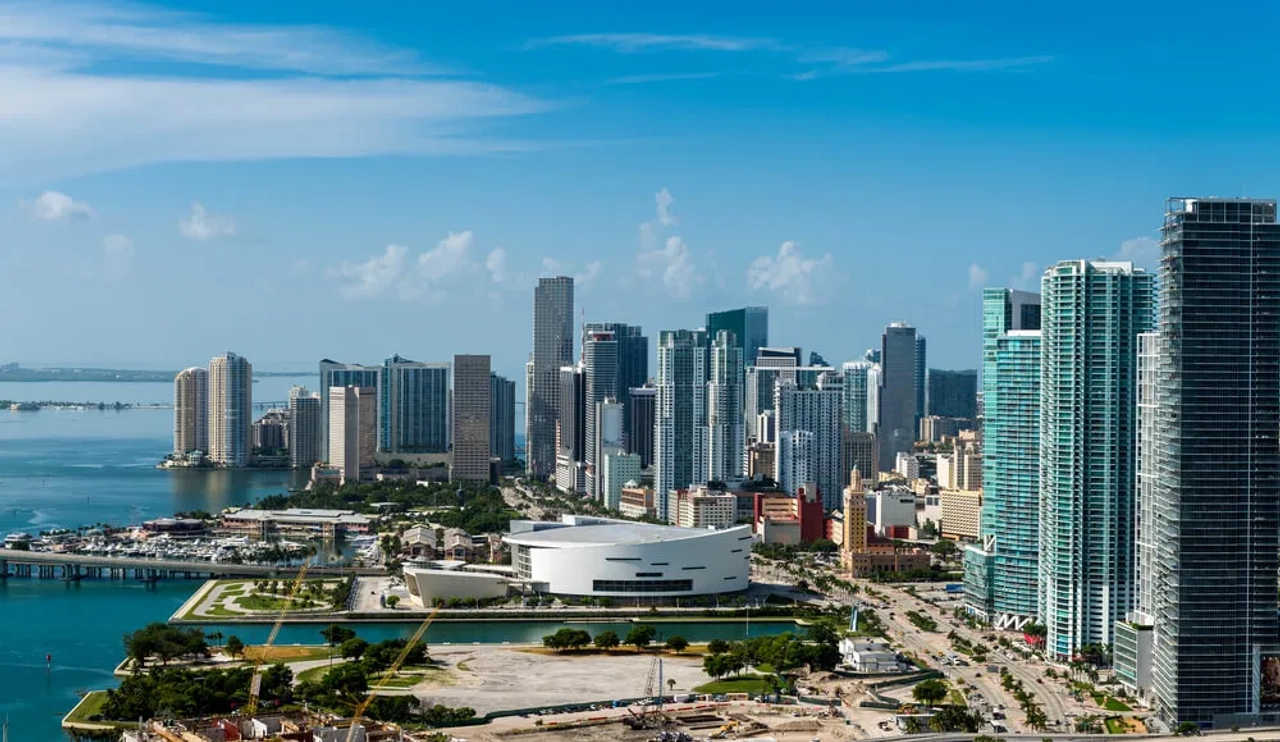 vista panoramica de downtown miami