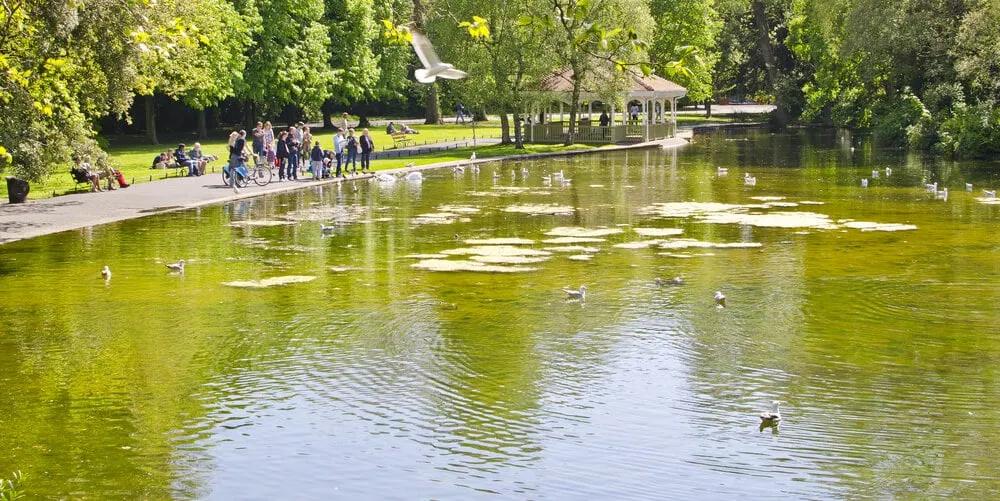 vistas sobre o lago de st stephens green