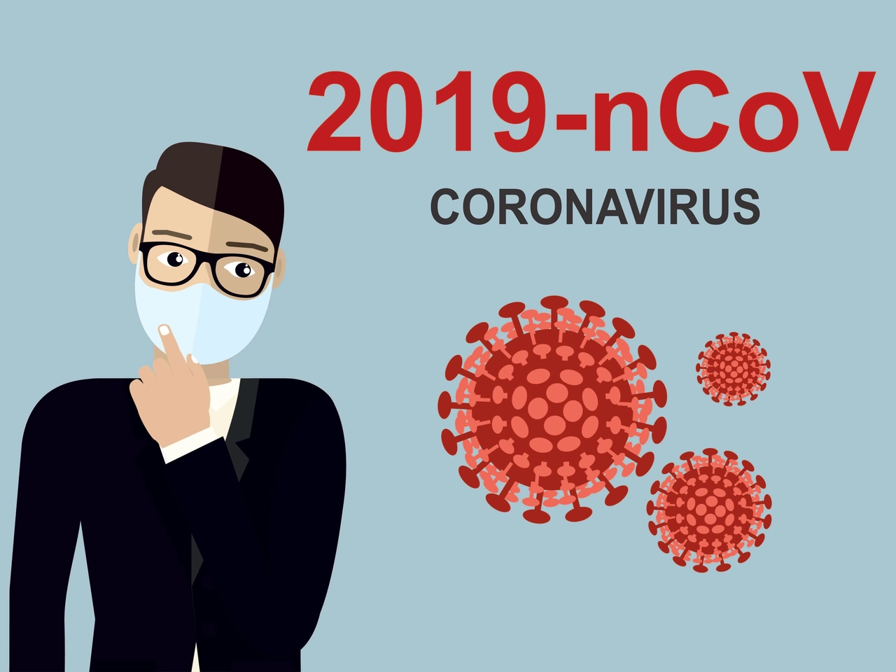 rapaz com mascara e imagens de coronavirus