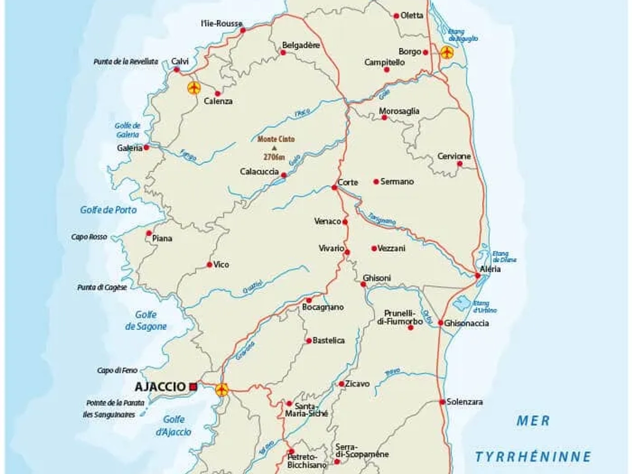 mapa da ilha da corsega