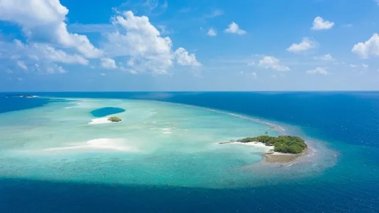 ilha Rasdhoo vista de cima, maldivas