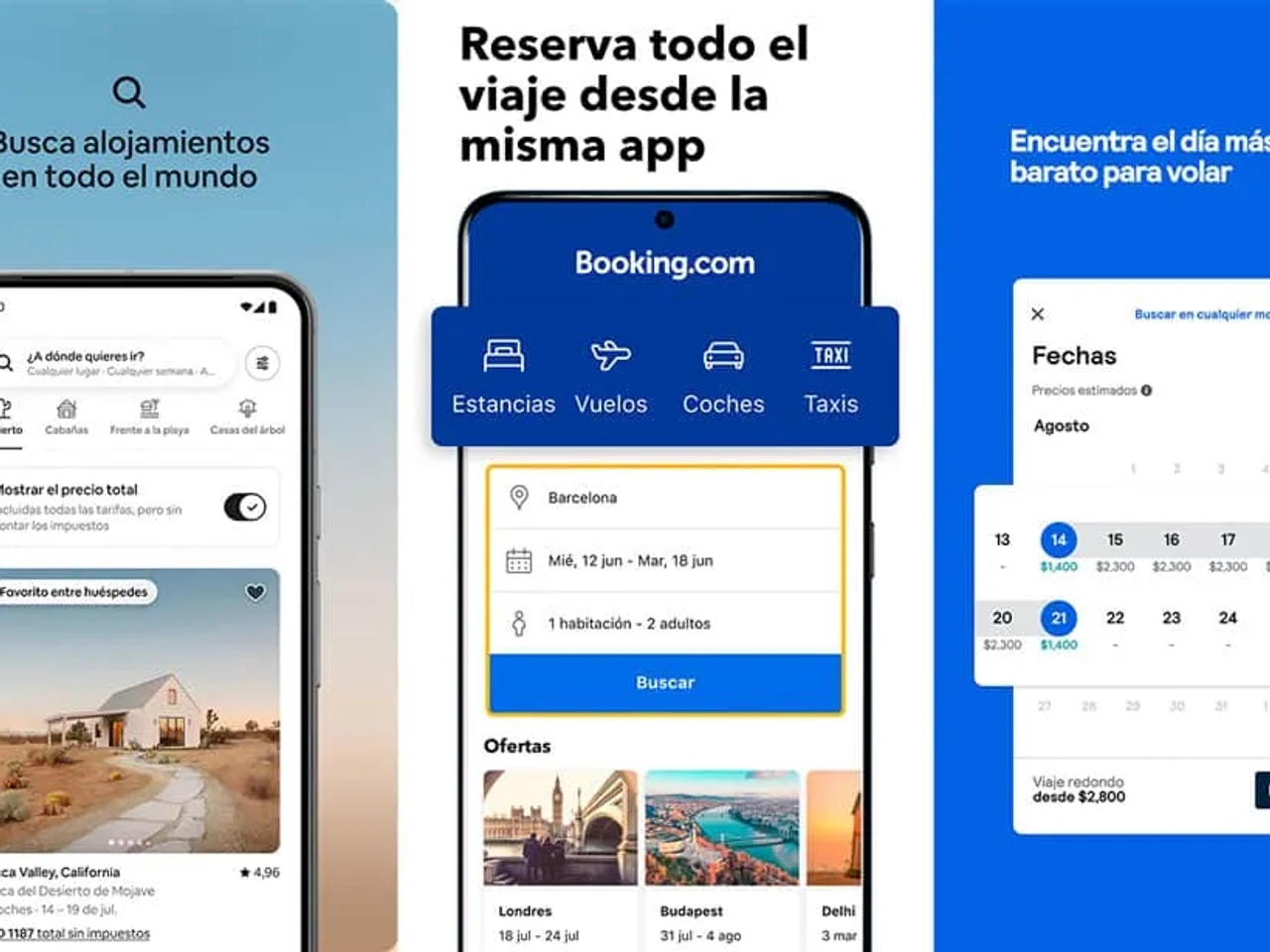 Apps de alojamiento y transporte