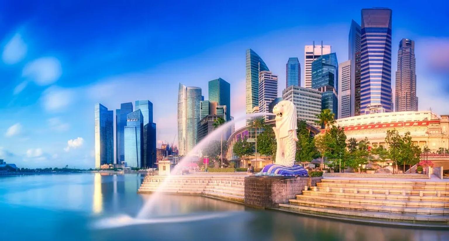 panoramica dos edificios da baía de singapura