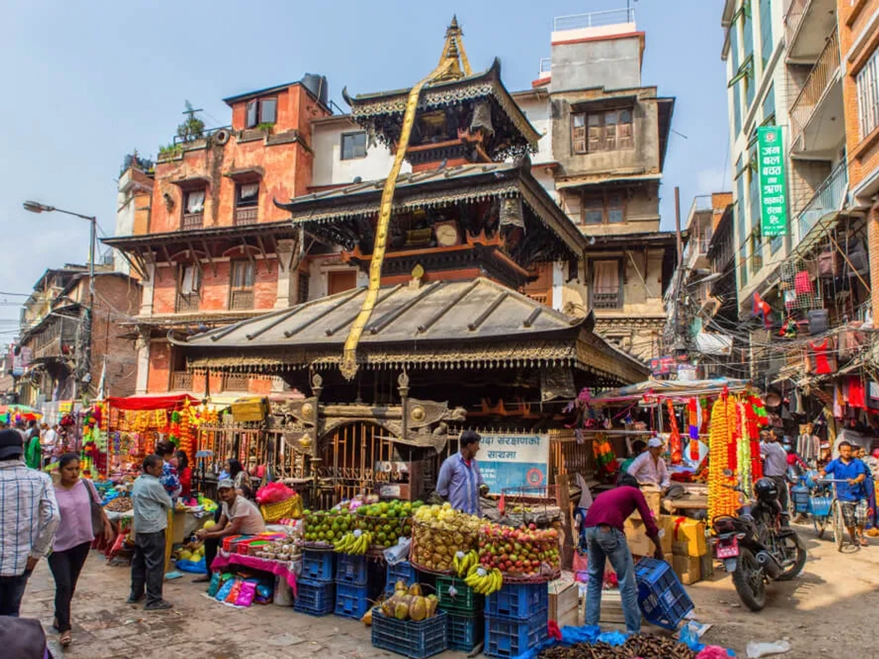 lojas nas ruas do distrito de thamel