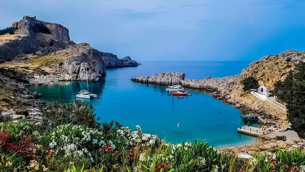 Bahía de Rodas, en Grecia