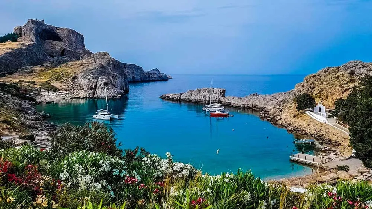 Bahía de Rodas, en Grecia