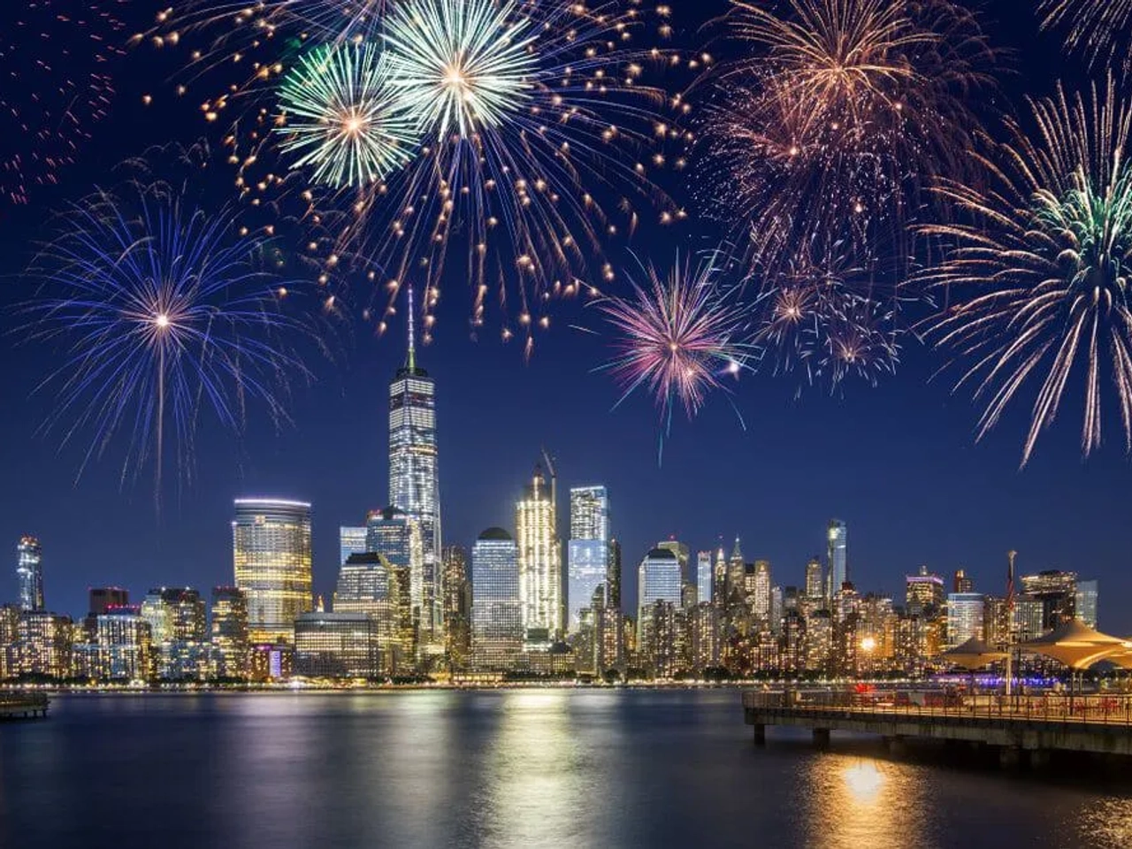 fogo de artifício em nova iorque