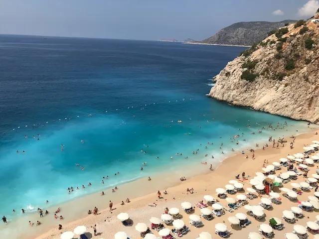 beach seen form above in turkey