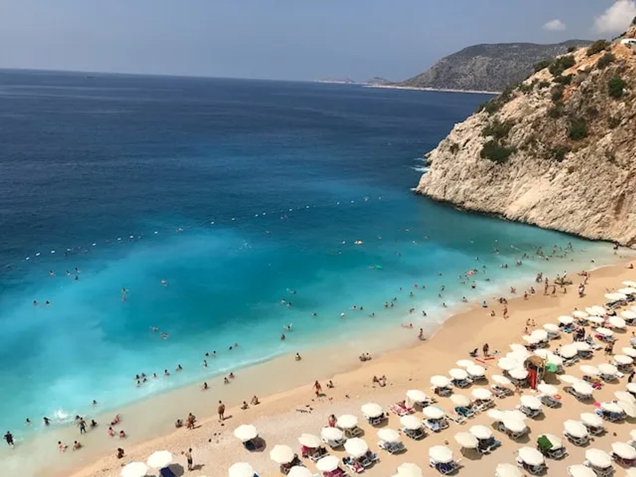 beach seen form above in turkey