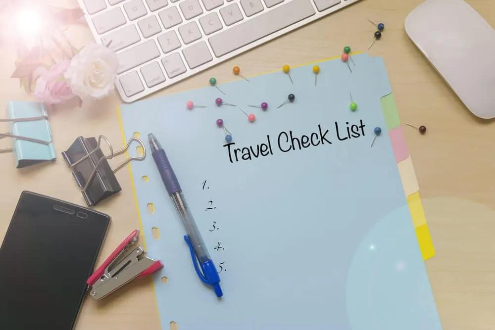 checklist de viagem