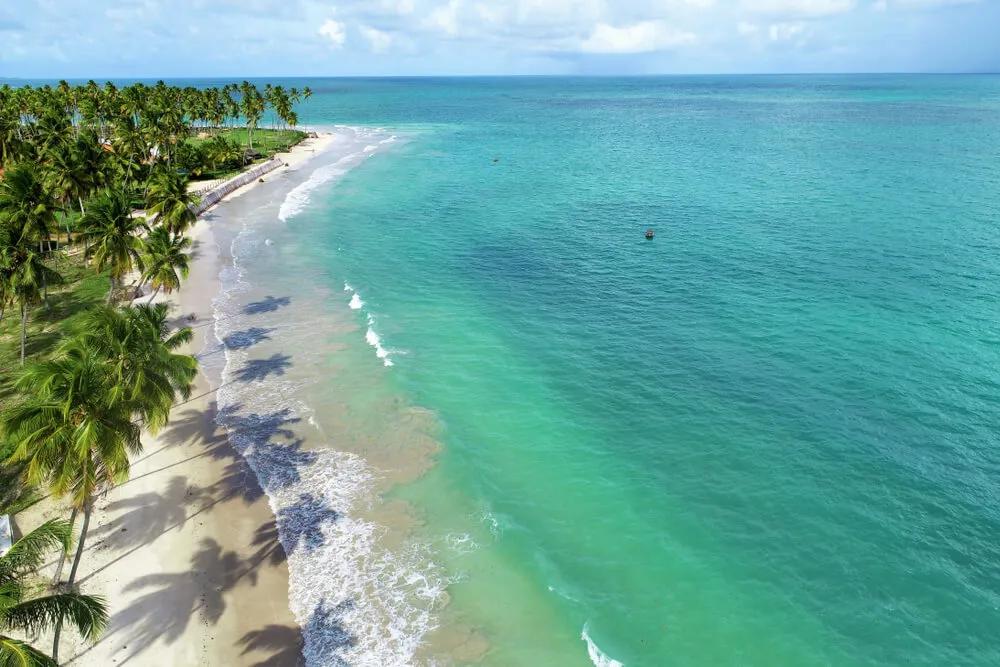 vista aérea da praia de carneiros em pernambuco
