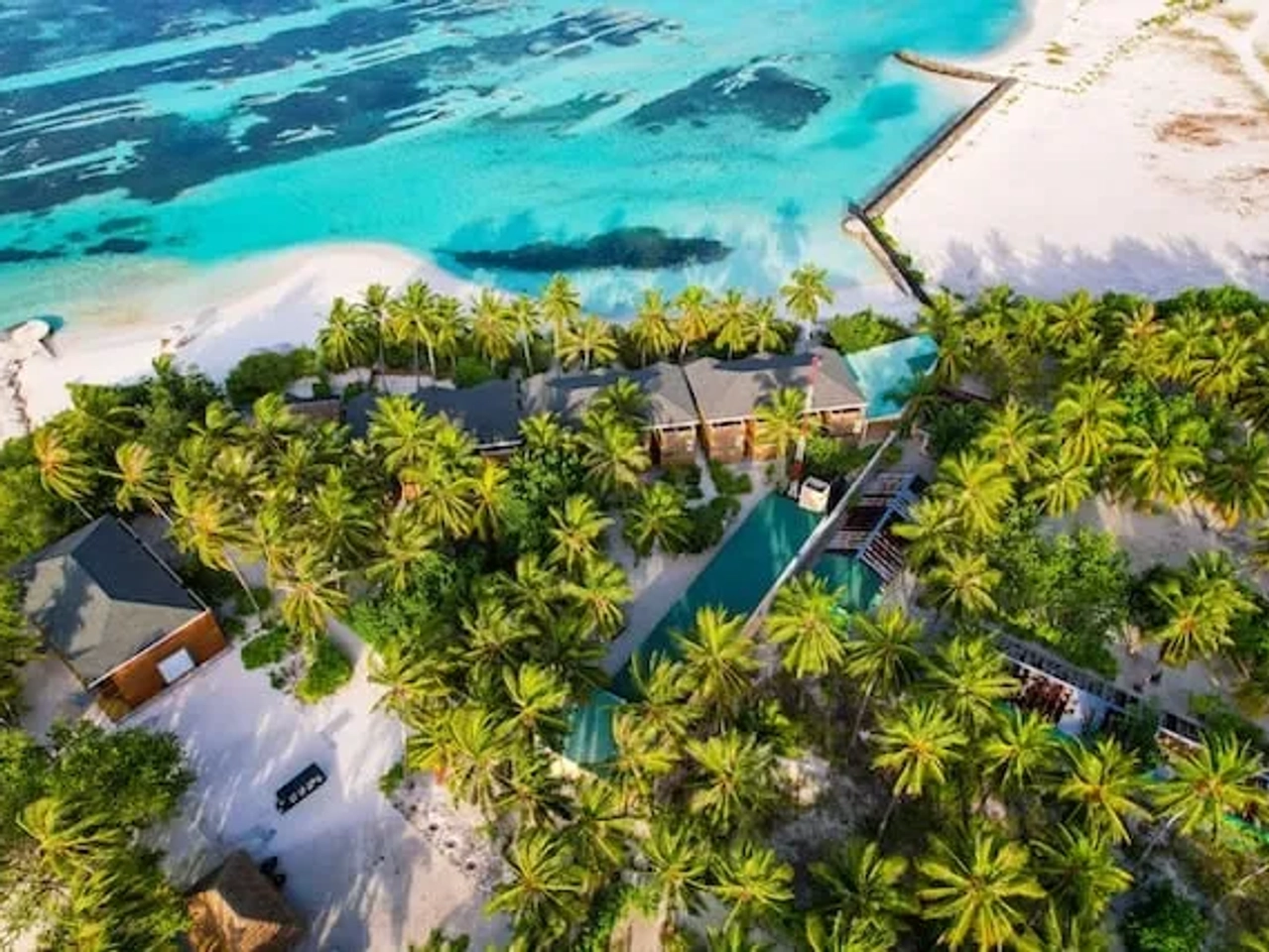 ilha Huraa vista de cima nas maldivas