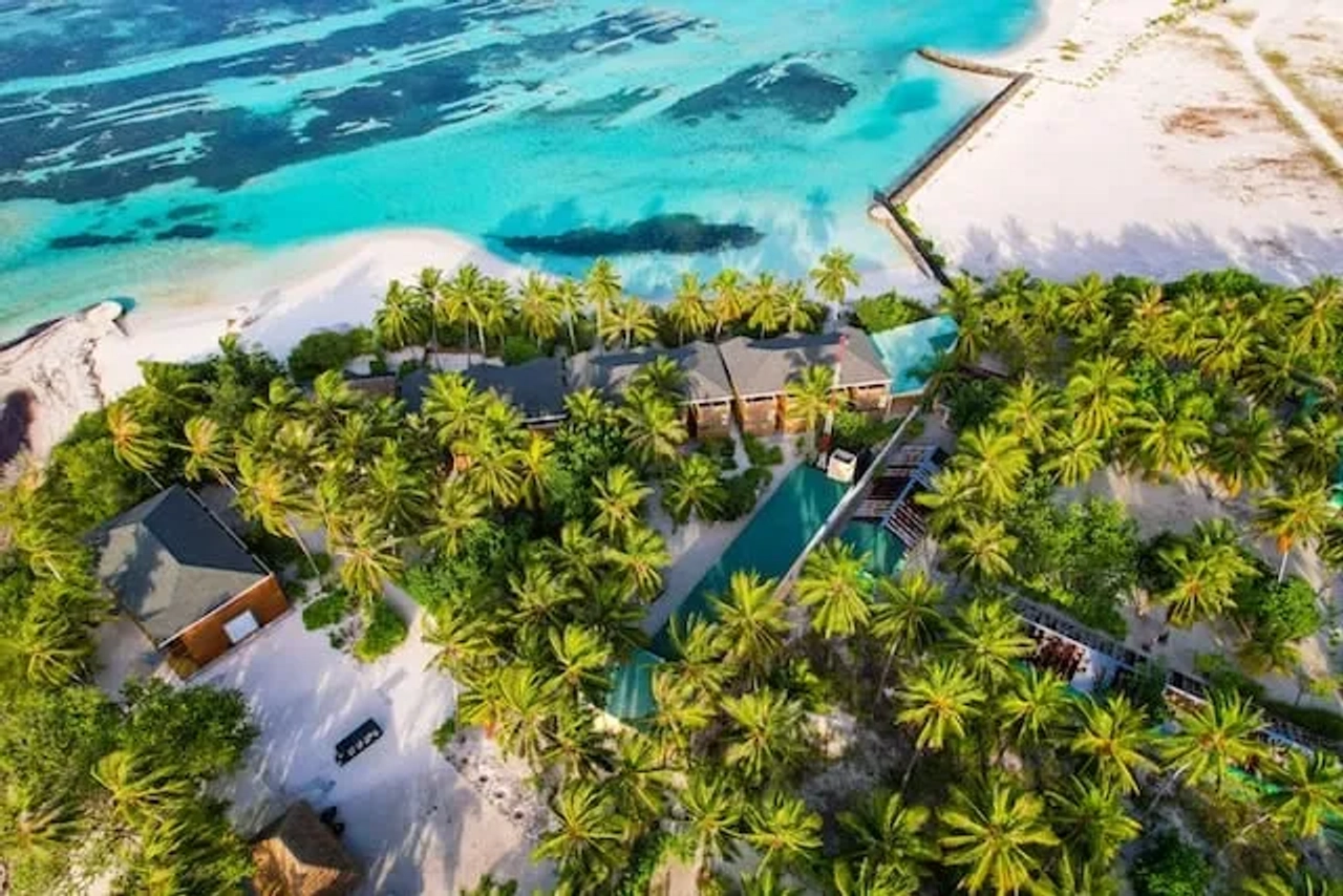 ilha Huraa vista de cima nas maldivas