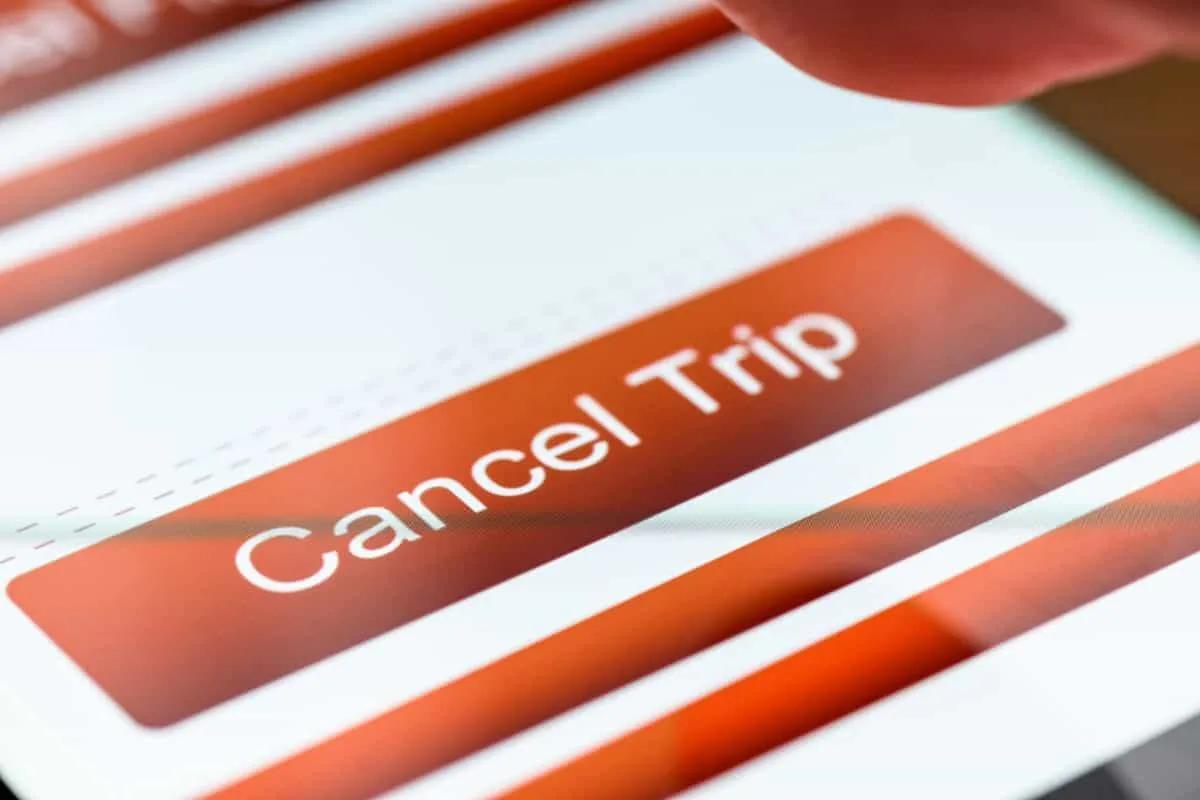 cancelación de viaje