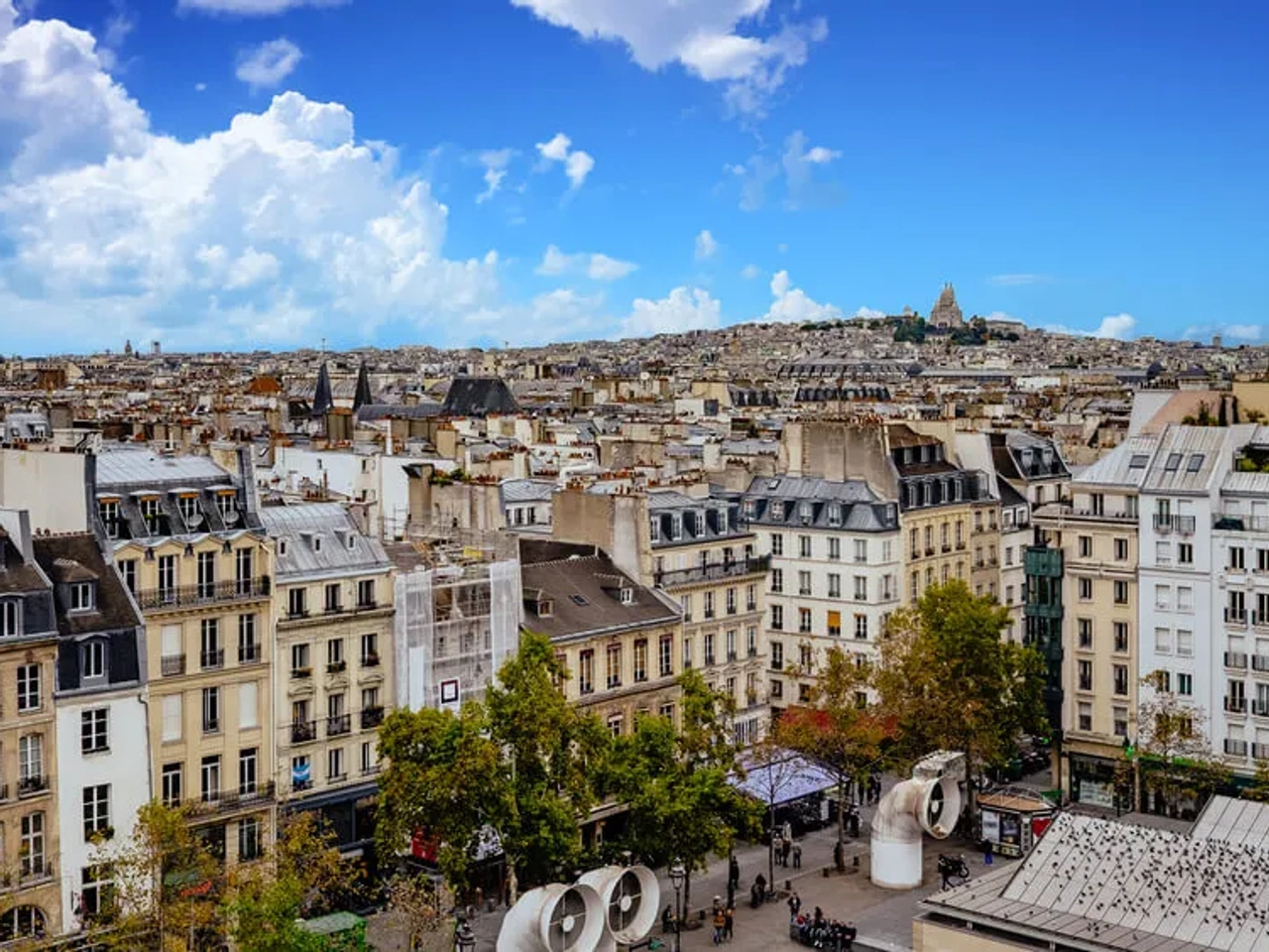 vistas de paris desde o centre pompidou