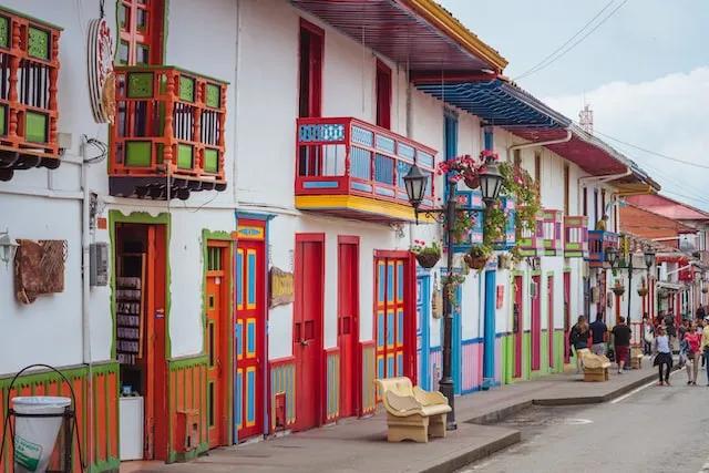 colorful houses on a street in colombia