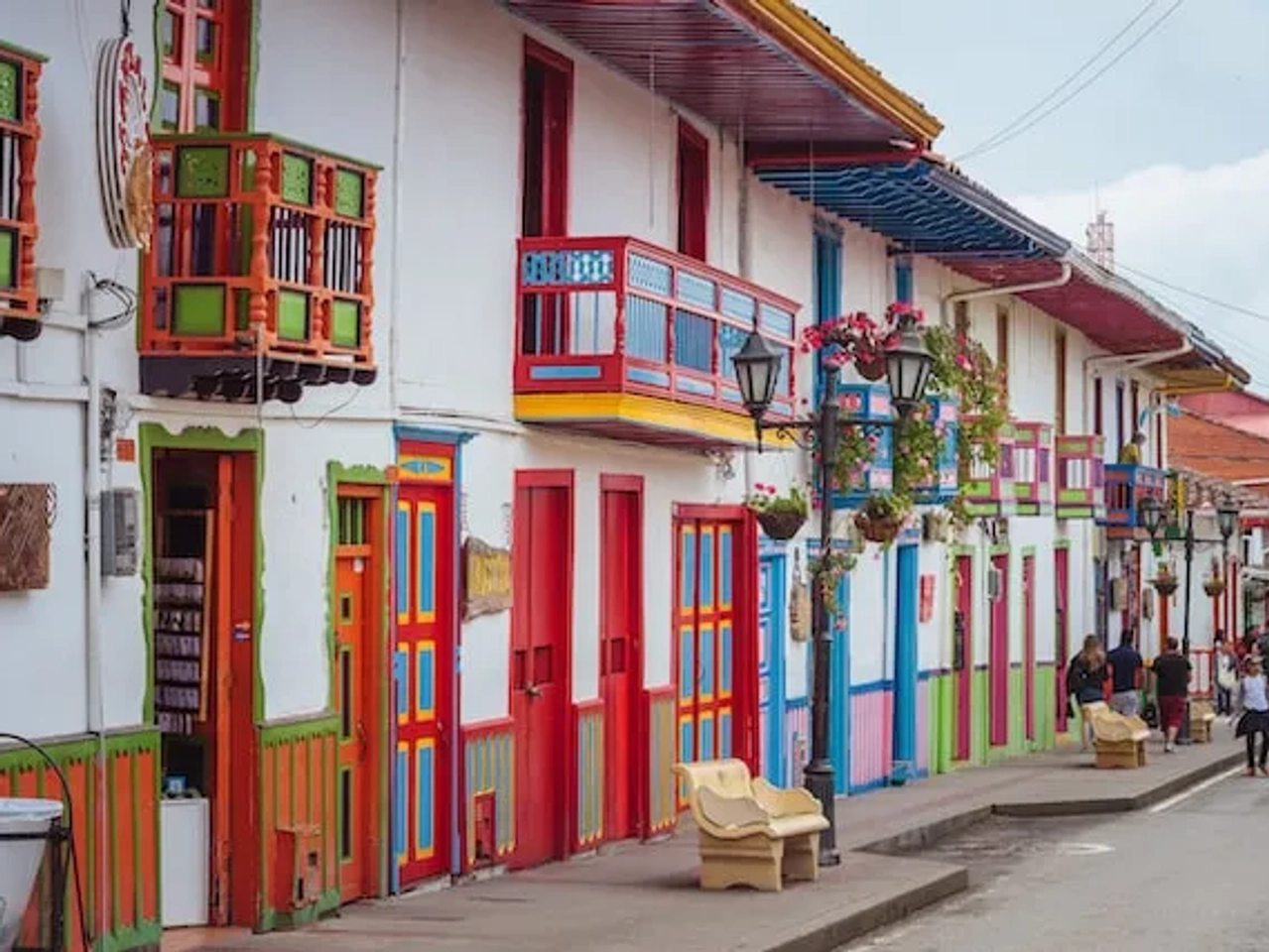 colorful houses on a street in colombia