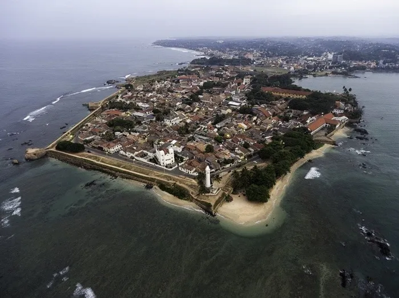 Vista aérea de Galle durante uma viagem ao Sri Lanka