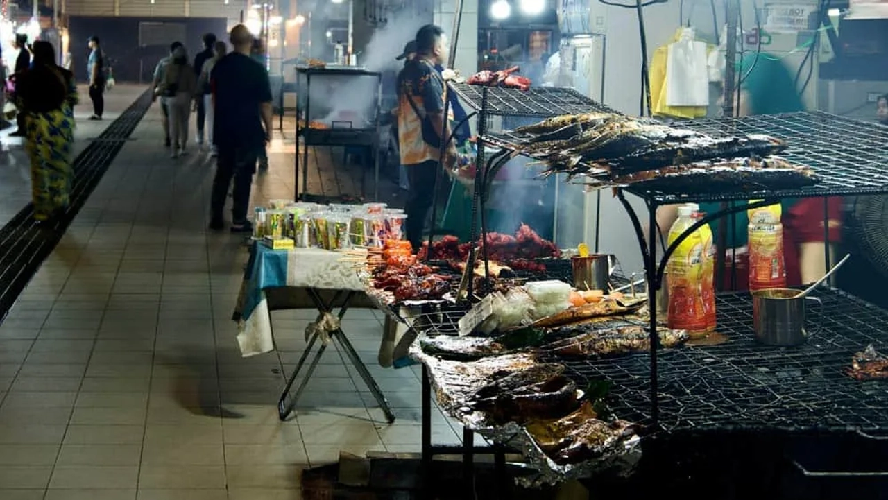 mercado nocturno de Brunéi