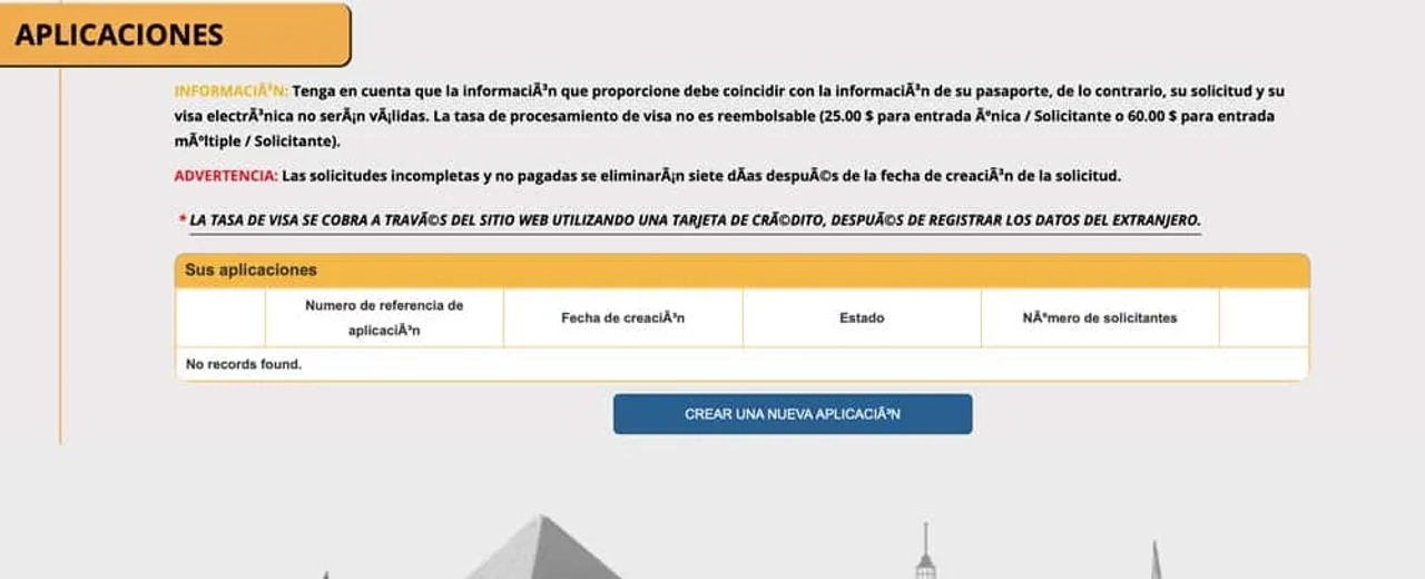 visado online para viajar a Egipto